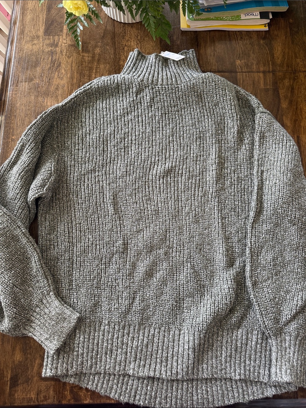 Heather Olive Ribbed Turtleneck Sweater from Aerie